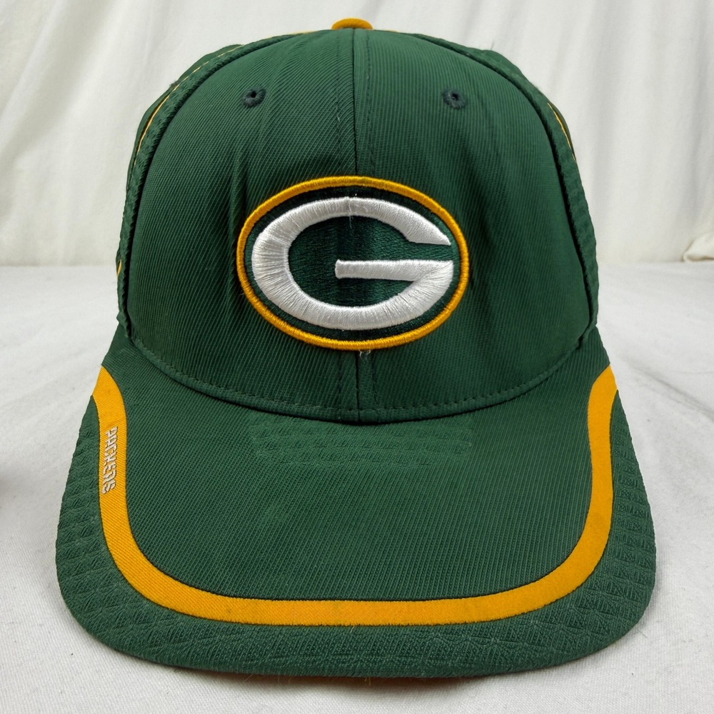 Reebok‎ OnField Green Bay Packers NFL Flexfit Baseball Cap Green Yellow